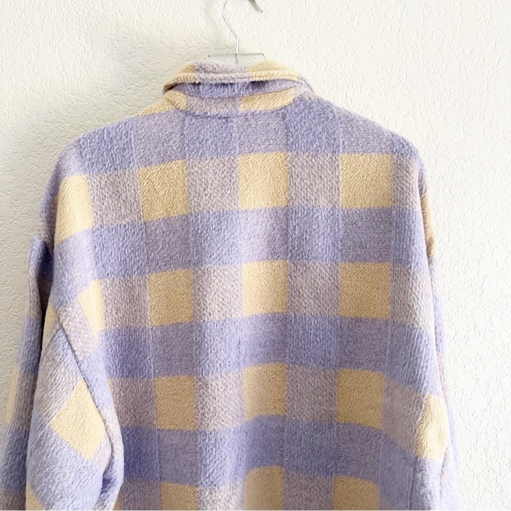 MISS SPARKLING Plaid Flannel Purple Shirt Jacket - Picture 11 of 13